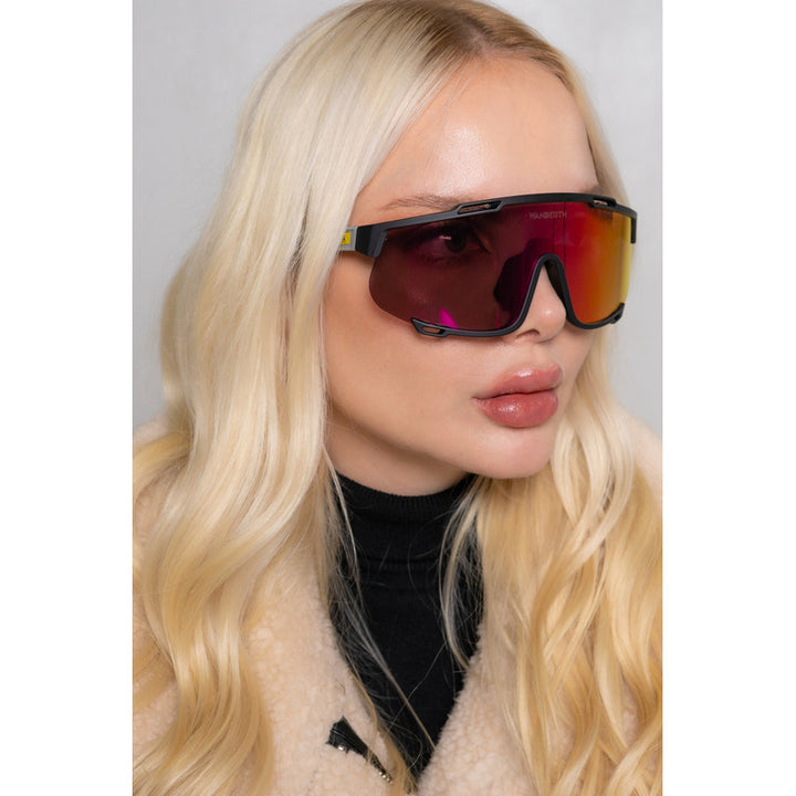 Gafas De Ciclismo Wanderth Fusion Mirror Con Lente Roja Y Protección Uv Rojo Negro/pata Gris