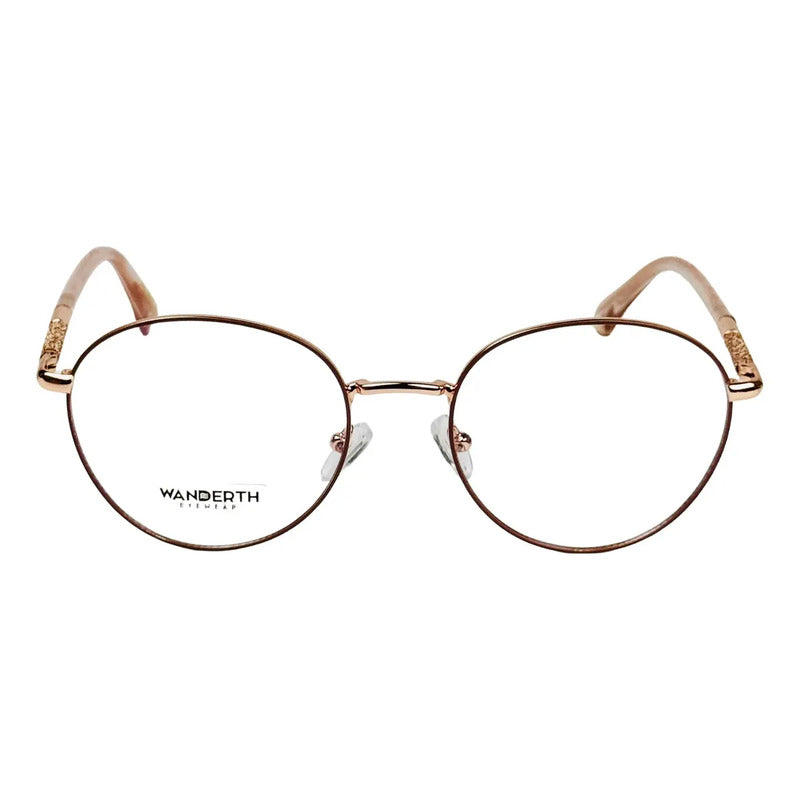 Montura De Gafas Redondas Wanderth Aura Para Mujer En Dorado Y Morado Dorado/morado