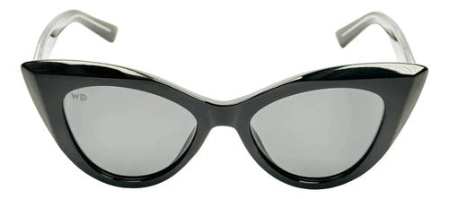 Wanderth Lentes De Sol Feline Color Negro Lente Negro Varilla Negro Armazón Negro/dorado Diseño Casual