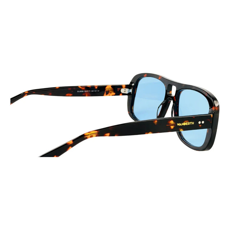 Wanderth Lentes De Sol Savia Solido Animal Print Azul