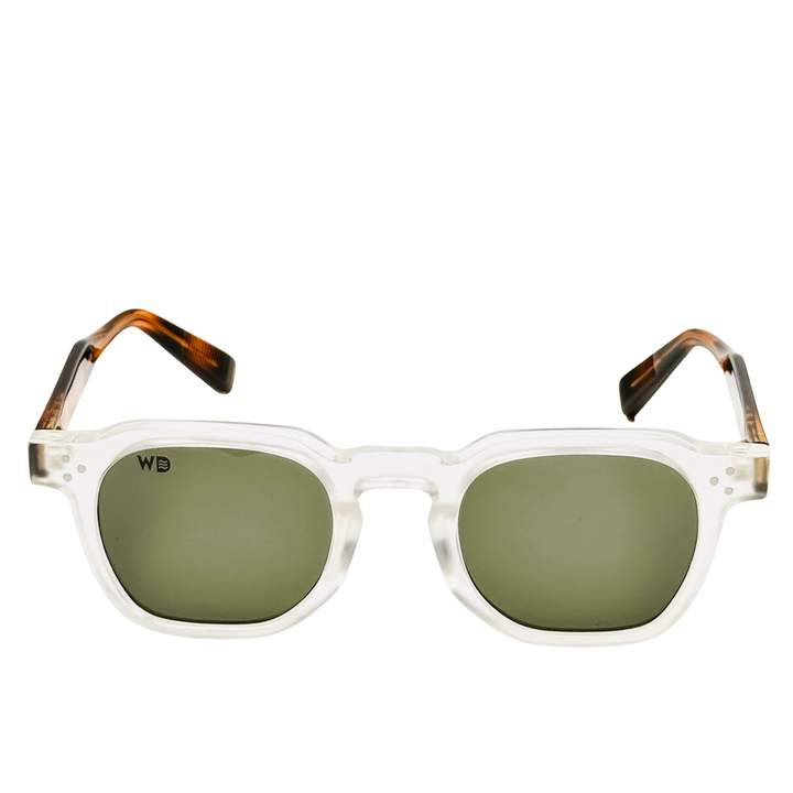 Wanderth Lentes De Sol Horizon Color Transparente Lente Verde Varilla Animal Print Armazón Transparente Diseño Fashion