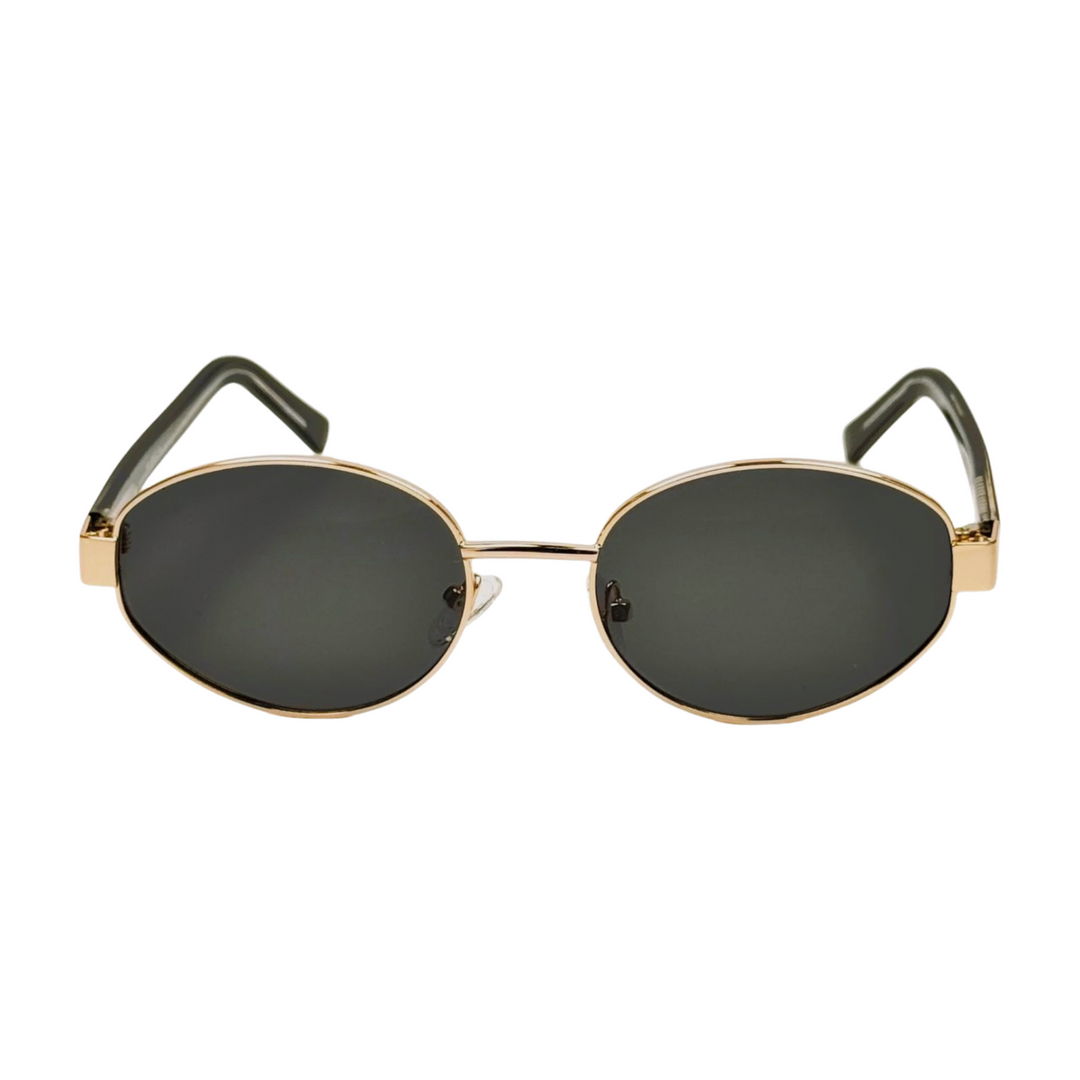 Wanderth Lentes De Sol Bali Color Dorado Lente Negro Varilla Negro Armazón Dorado Diseño Fashion