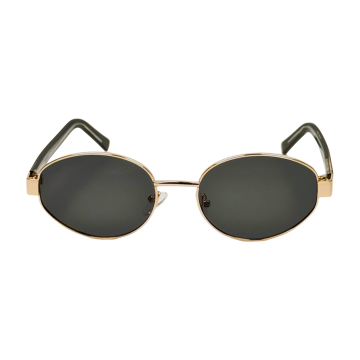Wanderth Lentes De Sol Bali Color Dorado Lente Negro Varilla Negro Armazón Dorado Diseño Fashion