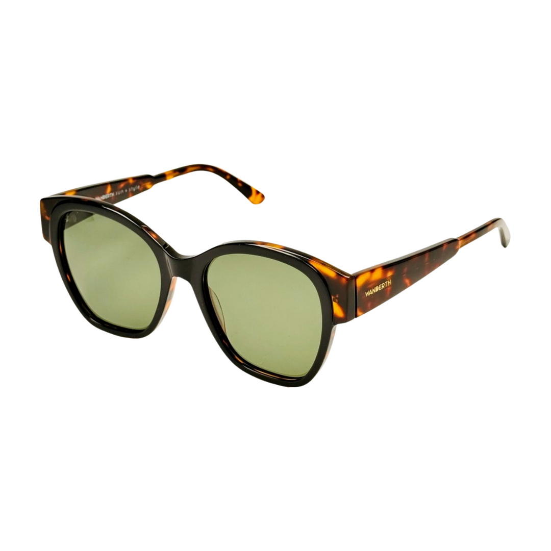 Wanderth Lentes De Sol Zeld Color Negro/animal Print Lente Verde Varilla Animal Print Armazón Negro/animal Print Diseño Fashion