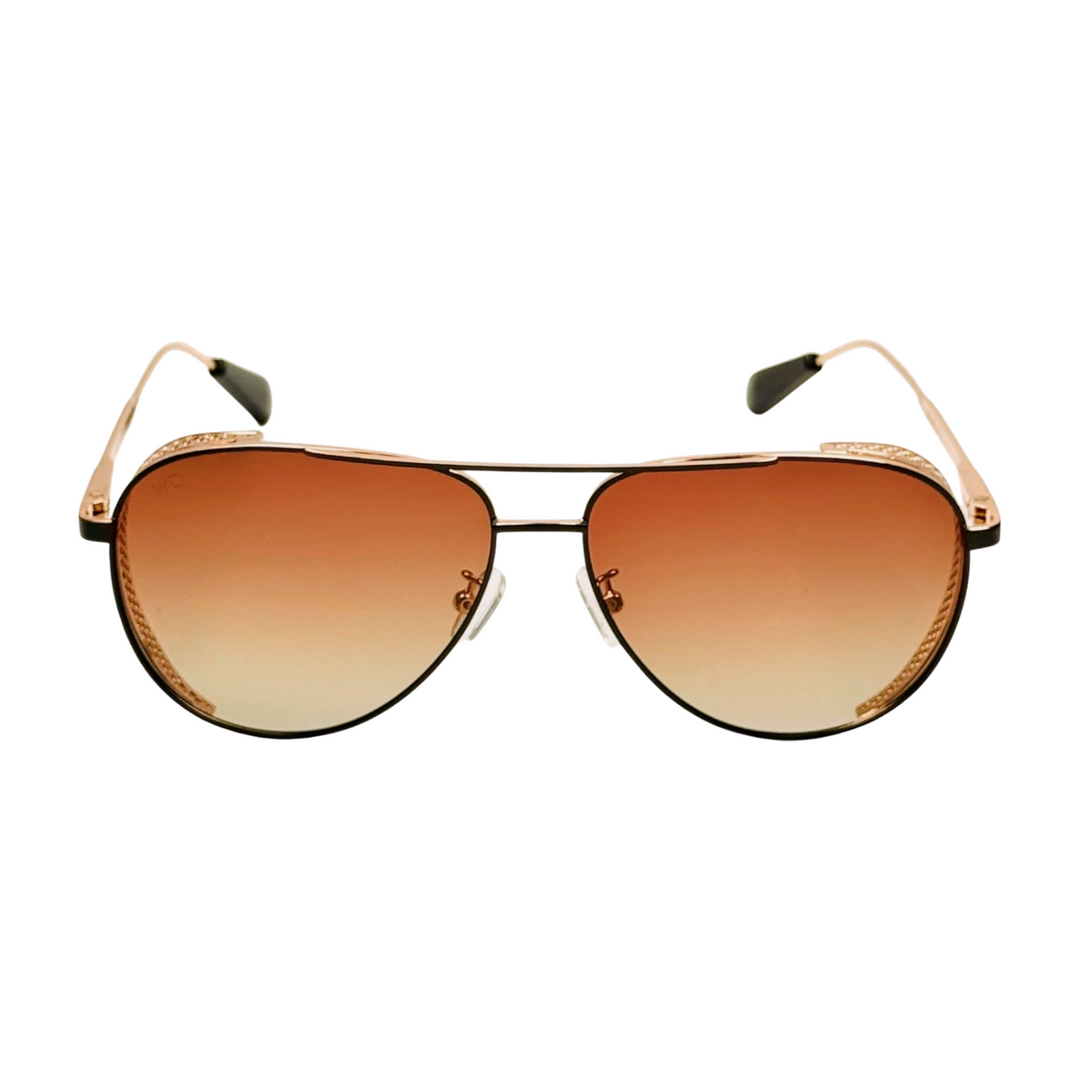 Wanderth Lentes De Sol Skyline Color Dorado Lente Marrón Varilla Dorado Armazón Dorado Diseño Classic