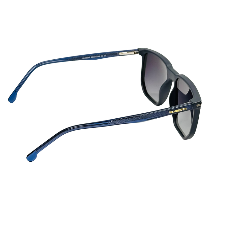Wanderth Lentes De Sol Nebula Color Azul Lente Negro Varilla Azul Armazón Azul Diseño Fashion