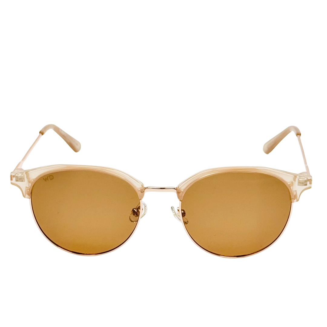 Wanderth Lentes De Sol Soho Color Palo De Rosa Lente Marrón Varilla Dorado Armazón Palo De Rosa Diseño Clásico