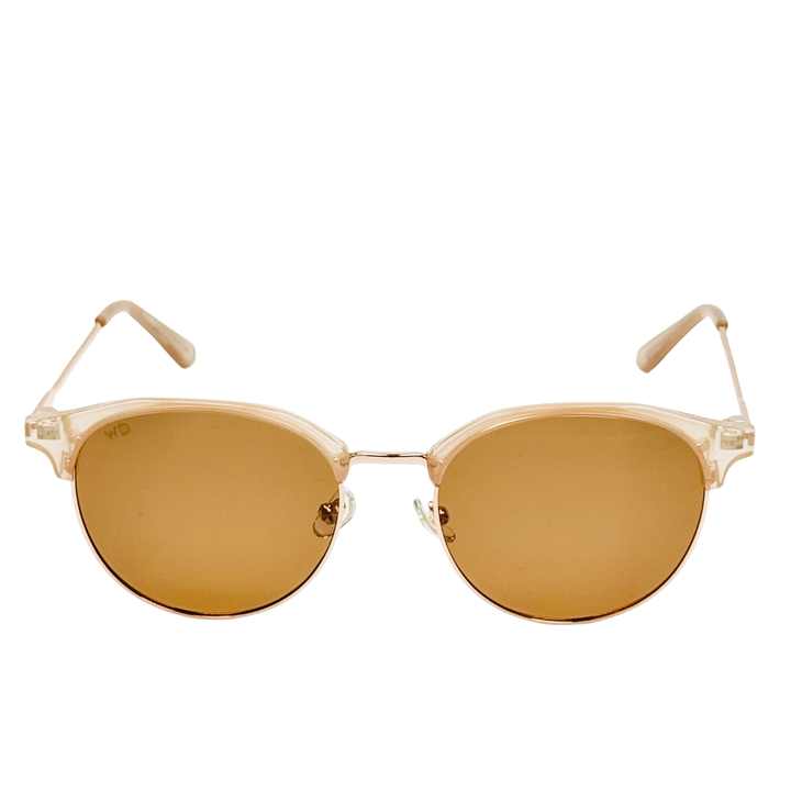Wanderth Lentes De Sol Soho Color Palo De Rosa Lente Marrón Varilla Dorado Armazón Palo De Rosa Diseño Clásico