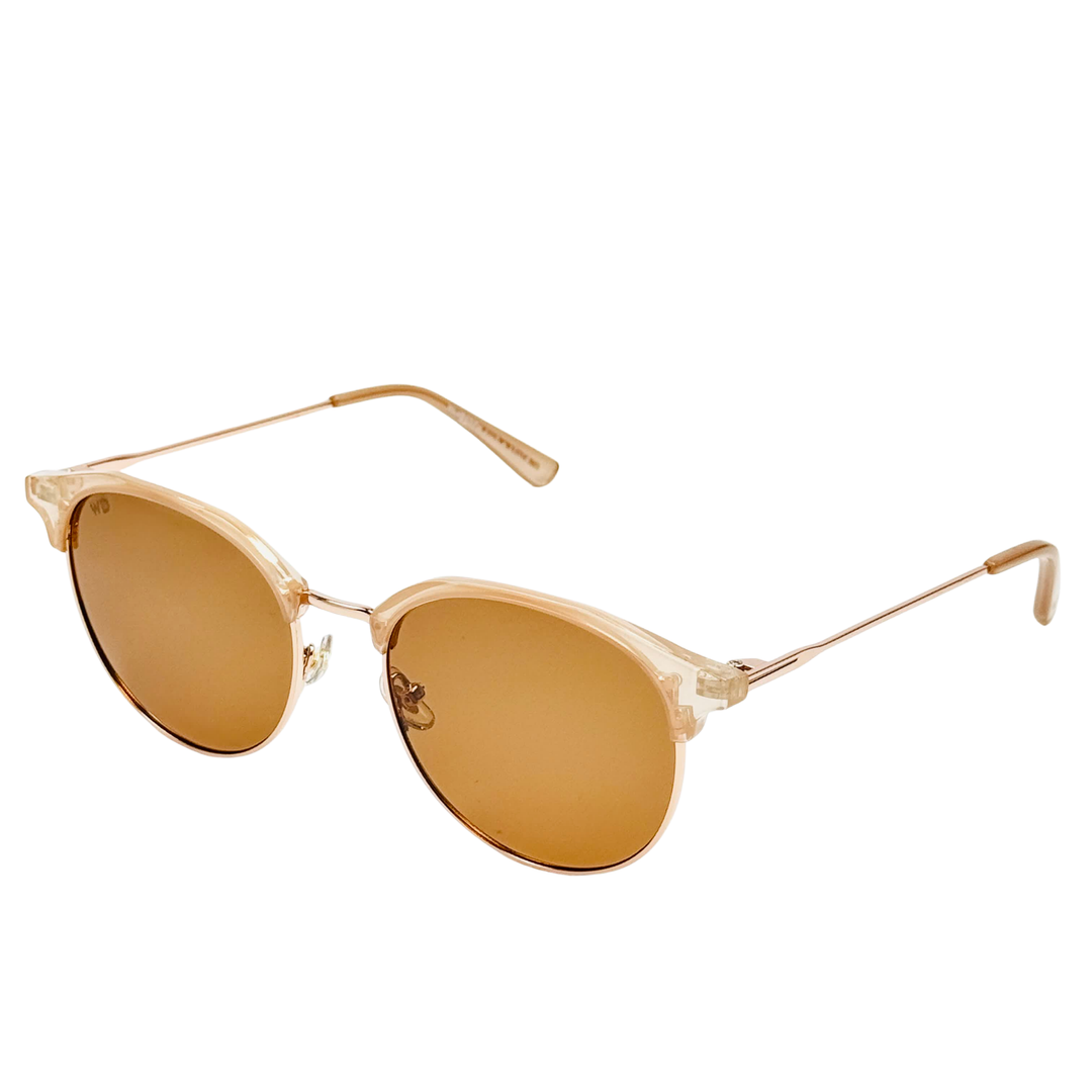Wanderth Lentes De Sol Soho Color Palo De Rosa Lente Marrón Varilla Dorado Armazón Palo De Rosa Diseño Clásico
