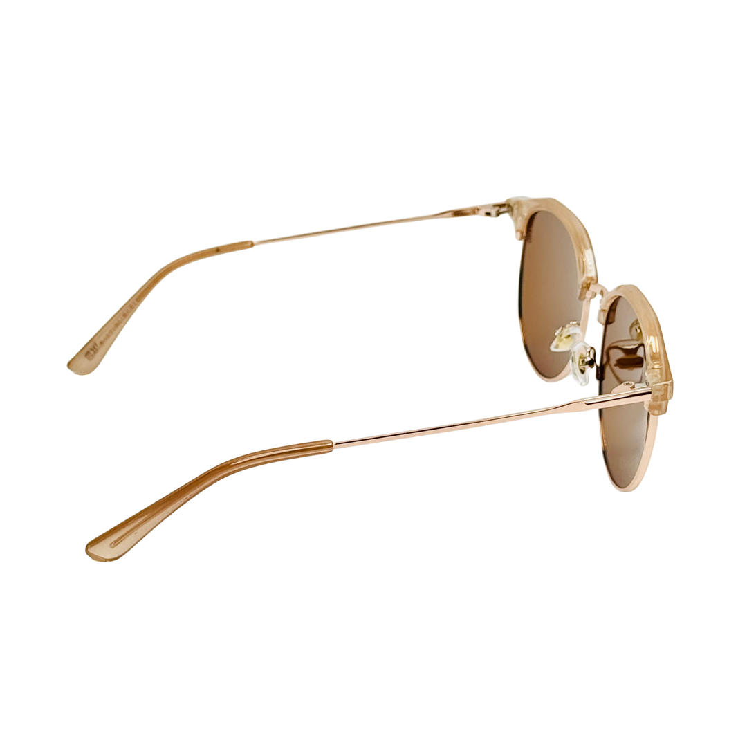 Wanderth Lentes De Sol Soho Color Palo De Rosa Lente Marrón Varilla Dorado Armazón Palo De Rosa Diseño Clásico