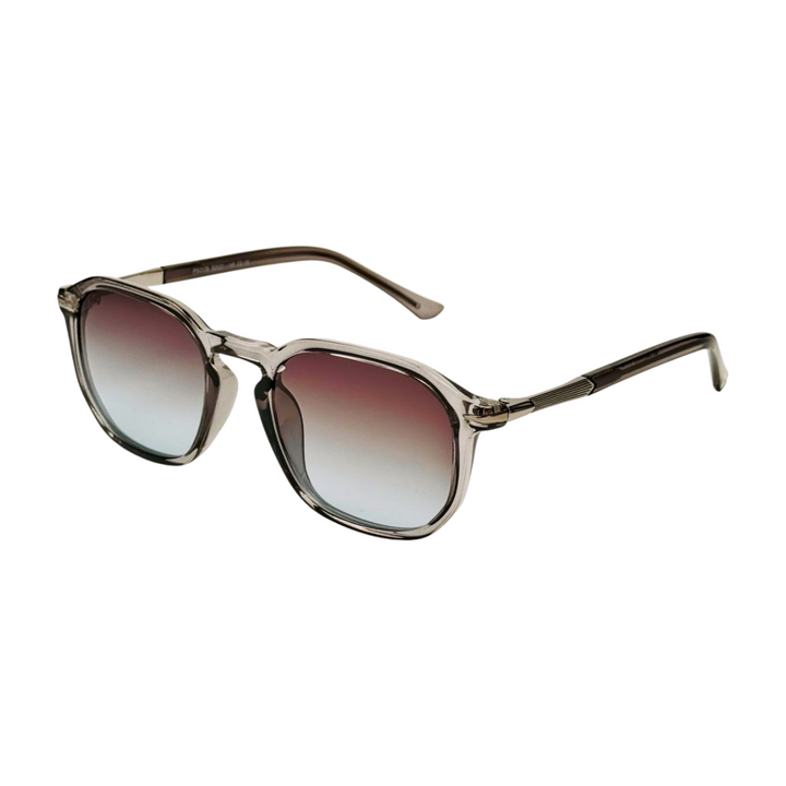 Wanderth Lentes De Sol Arcadia Color Gris Lente Marrón Varilla Gris Plateado Armazón Gris Diseño Fashion