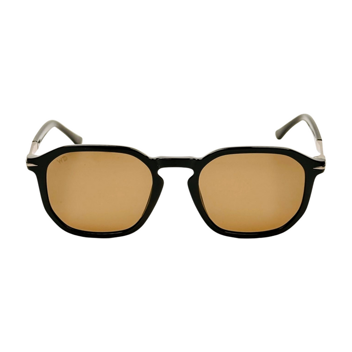 Wanderth Lentes De Sol Arcadia Color Negro Lente Marrón Varilla Negro/plateado Armazón Negro Diseño Fashion