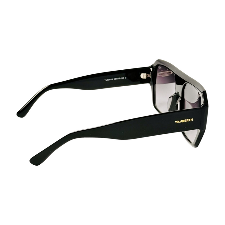 Lentes De Sol Wanderth Phantom Cuadrados Para Mujer, En Acetato Negro Fashion