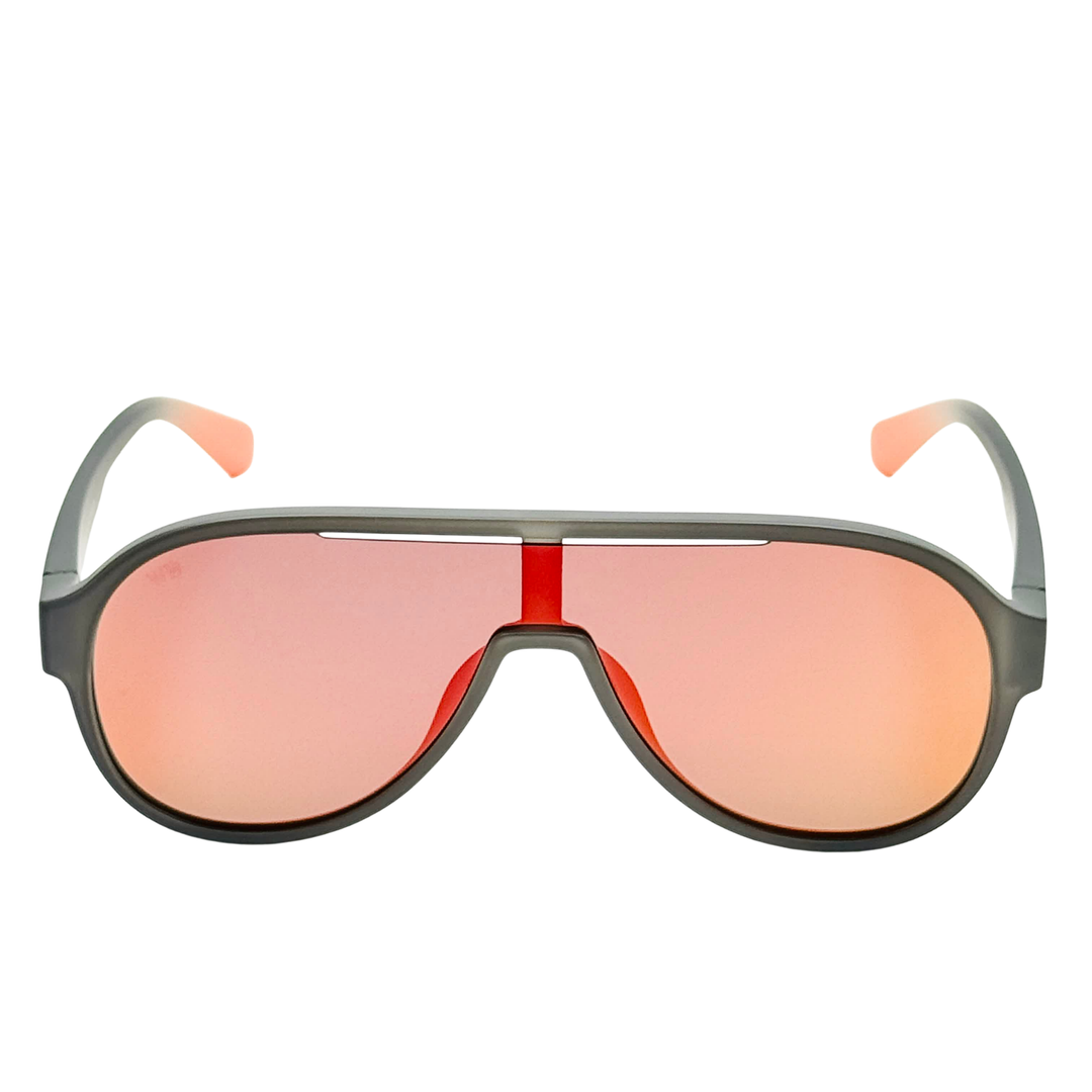 Wanderth Lentes De Sol Turbo Color Gris Lente Rojo Varilla Gris/rojo Degrade Armazón Gris Diseño Deportivo