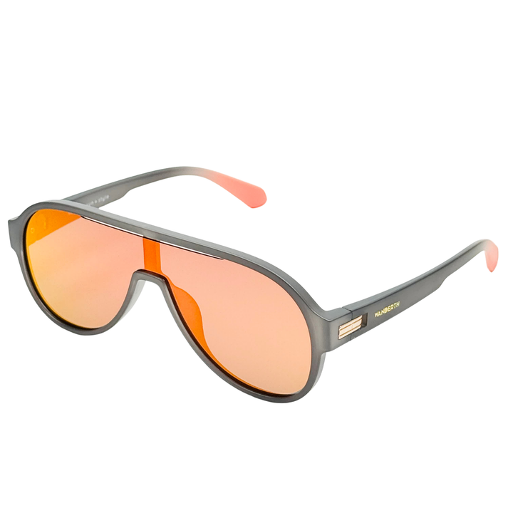Wanderth Lentes De Sol Turbo Color Gris Lente Rojo Varilla Gris/rojo Degrade Armazón Gris Diseño Deportivo