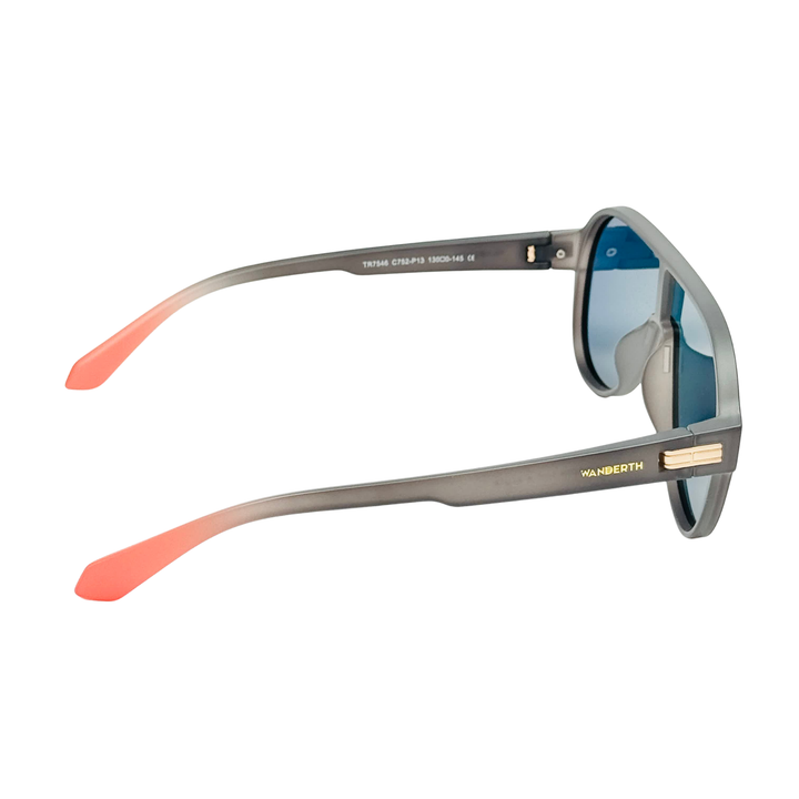 Wanderth Lentes De Sol Turbo Color Gris Lente Rojo Varilla Gris/rojo Degrade Armazón Gris Diseño Deportivo