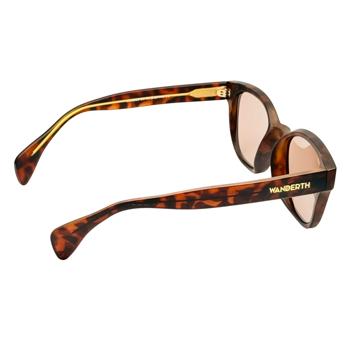 Wanderth Lentes De Sol Bruno Color Animal Print Lente Marrón Varilla Animal Print Armazón Animal Print Diseño Casual